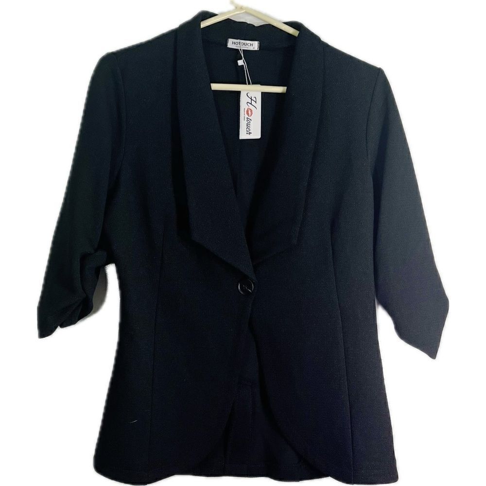 HOTOUCH, women’s size medium, button‎ up, roll cuff sleeve top